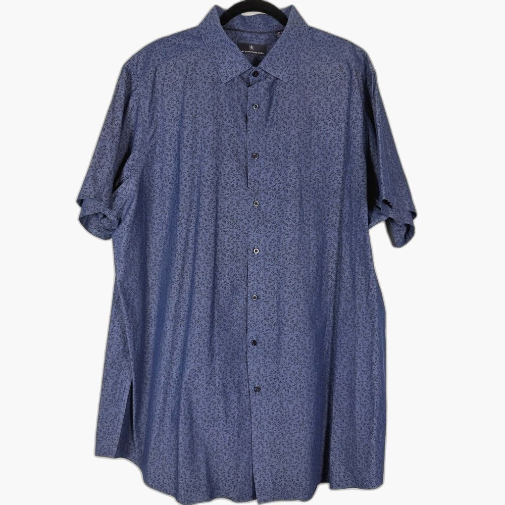 Hart Schaffner Marx 3XT Short Sleeve Button Up Shirt Blue Floral